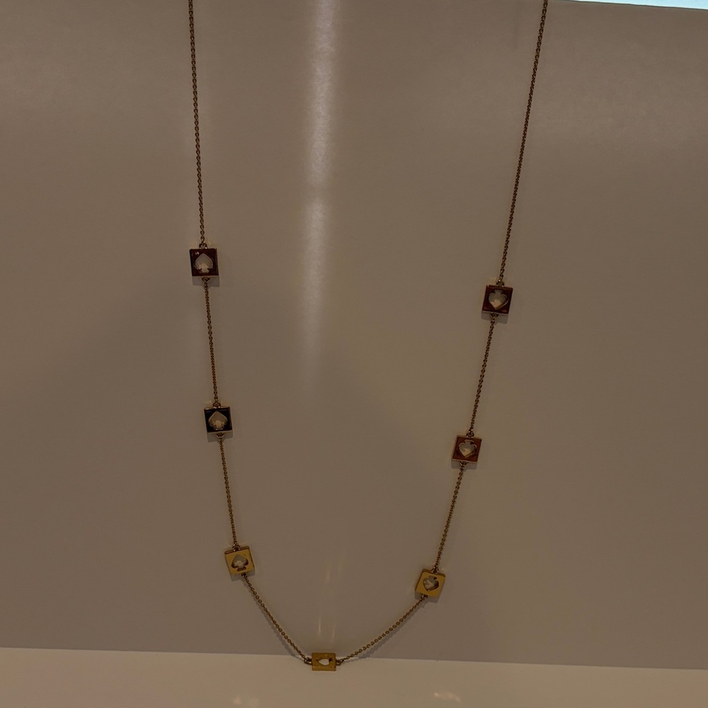 Kate Spade long  Gold Spade logo Necklace